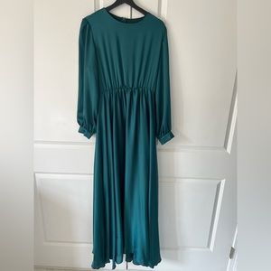 Modanisa - flared satin evening dress